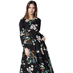 tokyo talkies Women's Long Sleeves Round Neck Printed Dresses | Stylish| Casual-picture-40