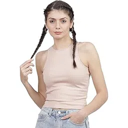 tokyo talkies Women's Regular Fit Tshirts | Solid | Sleeveless | Round Neck | Western Tshirts-picture-27