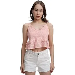 tokyo talkies Women's Self-Design Peplum Crop Top | Chic & Flattering | Elegant Style for Casual & Dressy Occasions | Tops for Woman | Women Tops | Women Crop Top-picture-26