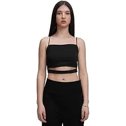 tokyo talkies Women's Shoulder Straps Crop Top | Simple & Stylish | Perfect for Casual & Summer Outings | Tops for Woman | Women Tops | Women Crop Top-picture-14