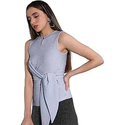 Tokyo Talkies Women's Sleeveless Round Neck Solid Tops| Stylish Casual wear-picture-21