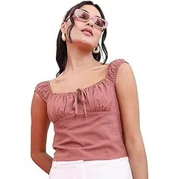 Tokyo Talkies Women's Sleeveless Square Neck Solid Tops| Stylish Casual wear-picture-18