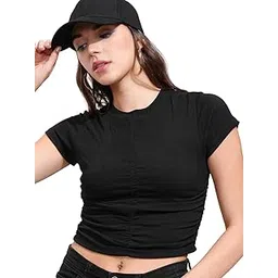 tokyo talkies Women's Solid Regular Fit Tops-picture-33
