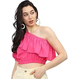 tokyo talkies Women's Solid Regular Fit Tops-picture-24