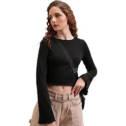 Tokyo Talkies Women's Solid Regular Fit Tops-picture-30