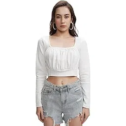 tokyo talkies Women's Solid Regular Fit Tops-picture-17