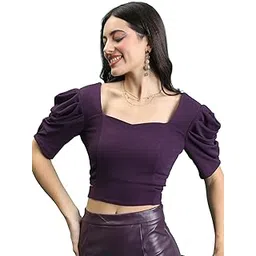 tokyo talkies Women's Solid Regular Fit Tops-picture-31