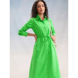 Tokyo Talkies Women's Solid Shirt Midi Dress-picture-18