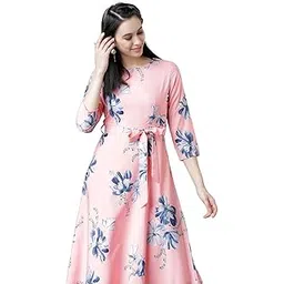 tokyo talkies Women's Three-Quarter Sleeves Boat Neck Printed Dresses | Stylish Dresses | Casual Dresses-picture-27