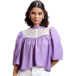 tokyo talkies Women's Three-Quarter Sleeves High Neck Solid Tops| Stylish Casual wear-picture-24