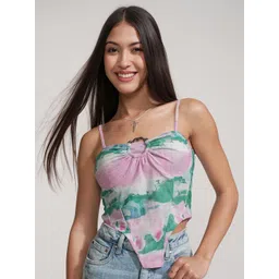 Tokyo Talkies Womn Abstract Printed Gathered Sleeveless Corset Top-picture-30