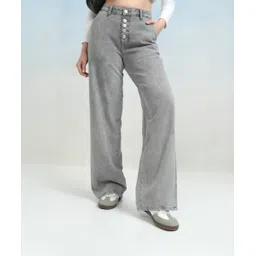 tokyo talkies Women Flared Mid Rise Grey Jeans image 1