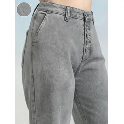 tokyo talkies Women Flared Mid Rise Grey Jeans image 5