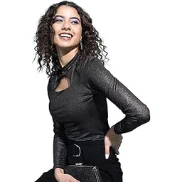 Tokyo Talkies Women's Long Sleeves Round Neck Solid Tops | Stylish-picture-18