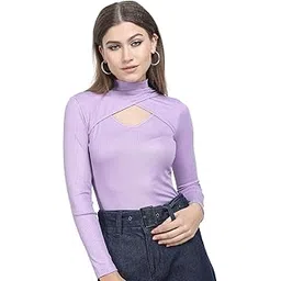 Tokyo Talkies Women's Solid Regular Fit Tops-picture-31
