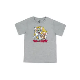 Tom & Jerry by Wear Your Mind Boys Grey Printed V-Neck Applique T-shirt-picture-41