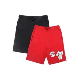 Tom & Jerry by Wear Your Mind Boys Pack of 2 Red & Black Printed Tom & Jerry Shorts-picture-26