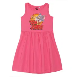 Tom & Jerry by Wear Your Mind Girls Pink Printed Cotton Dress-picture-40