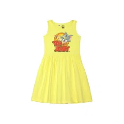 Tom & Jerry by Wear Your Mind Girls Yellow A-Line Dress-picture-45