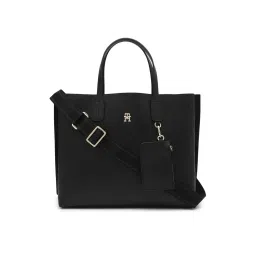 tommy hilfiger accessories Tommy Hilfiger Black Pu Printed Handbag with Detachable Strap and Coin Pouch-picture-10