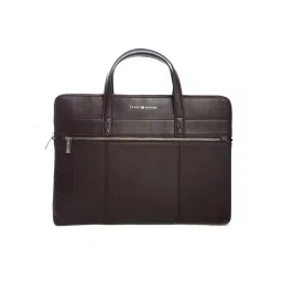 tommy hilfiger accessories Tommy Hilfiger Ronin Leather Laptop Sleeve Business Case - Dark Brown (M)-picture-32