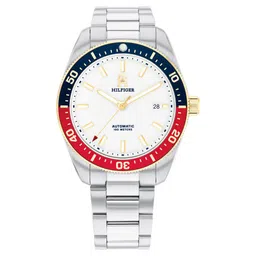 Tommy Hilfiger Automatic White Dial Silver Color Stainless Steel Strap Watch For Men-picture-14