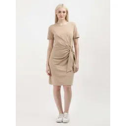 TOMMY HILFIGER Beige Cotton A-Line Dress-picture-20