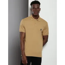 Tommy Hilfiger Beige Cotton Regular Fit Polo T-Shirt-picture-40