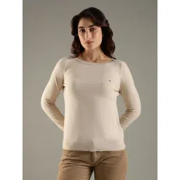 Tommy Hilfiger Beige Cotton Regular Fit Sweatshirt-picture-10