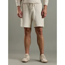 Tommy Hilfiger Beige Cotton Relaxed Fit Texture Shorts-picture-17