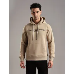 Tommy Hilfiger Beige Embroidered Logo Regular Fit Cotton Sweatshirt-picture-38