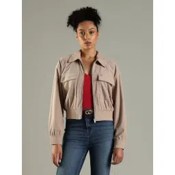 Tommy Hilfiger Beige Relaxed Fit Textured Jacket-picture-20
