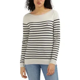 Tommy Hilfiger Beige Stripes Regular Fit Sweater-picture-33