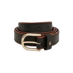 TOMMY HILFIGER Black & Tan Ferna Leather Casual Belt-picture-30