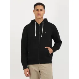 Tommy Hilfiger Black Cotton Regular Fit Hooded Jacket-picture-23