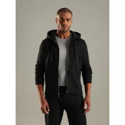 Tommy Hilfiger Black Cotton Regular Fit Hooded Sweatshirt-picture-30