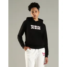 Tommy Hilfiger Black Cotton Regular Fit Logo Printed Hooded Sweatshirt-picture-23