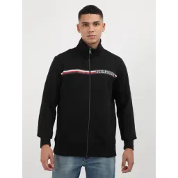 Tommy Hilfiger Black Cotton Regular Fit Logo Printed Sweatshirt-picture-40