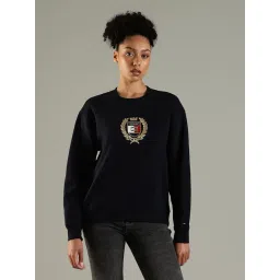 Tommy Hilfiger Black Cotton Regular Fit Logo Printed Sweatshirts-picture-47