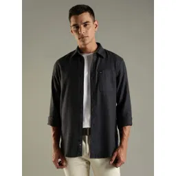 Tommy Hilfiger Black Cotton Regular Fit Shirt-picture-11