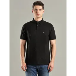 TOMMY HILFIGER Black Cotton Regular Fit Solid Polo T-Shirt-picture-38