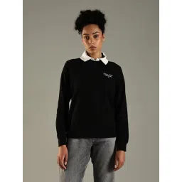 Tommy Hilfiger Black Cotton Regular Fit Sweatshirt-picture-24