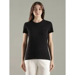 Tommy Hilfiger Black Cotton Regular Fit T-Shirt-picture-33