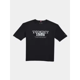 Tommy Hilfiger Black Cotton Relaxed Fit Printed T-Shirt-picture-32