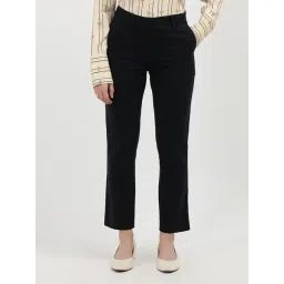 TOMMY HILFIGER Black Cotton Slim Fit Mid Rise Trousers-picture-33