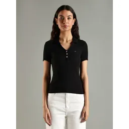 Tommy Hilfiger Black Cotton Slim Fit Polo T-Shirt-picture-28