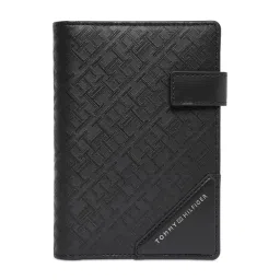 Tommy Hilfiger Black Lothian Leather Textured Passport Case-picture-41