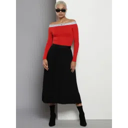 TOMMY HILFIGER Black Midi Skirt image 4