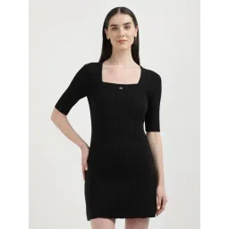 TOMMY HILFIGER Black Slim Fit Bodycon Dress-picture-11