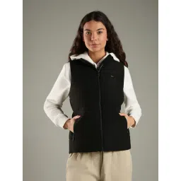 TOMMY HILFIGER Black Slim Fit Polyester Mock Neck Puffer Jacket-picture-32